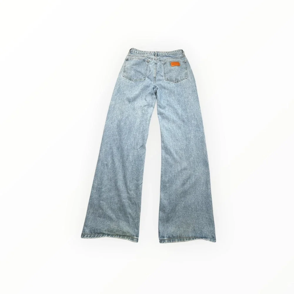 SHEIN Jeans Womens L Light Blue Wide Leg‎ High Waisted Flared Denim Pants - Picture 2 of 12